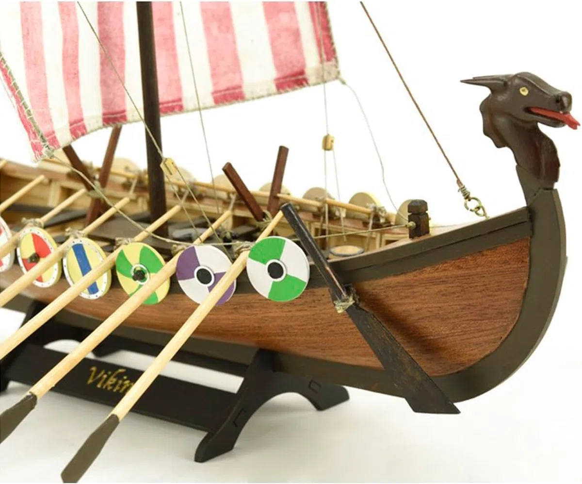Artesanía Latina - Maqueta de Barco en Madera - Drakkar Viking - Modelo 19001N, Escala 1:75 - Maquetas para Montar - Nivel Principiante