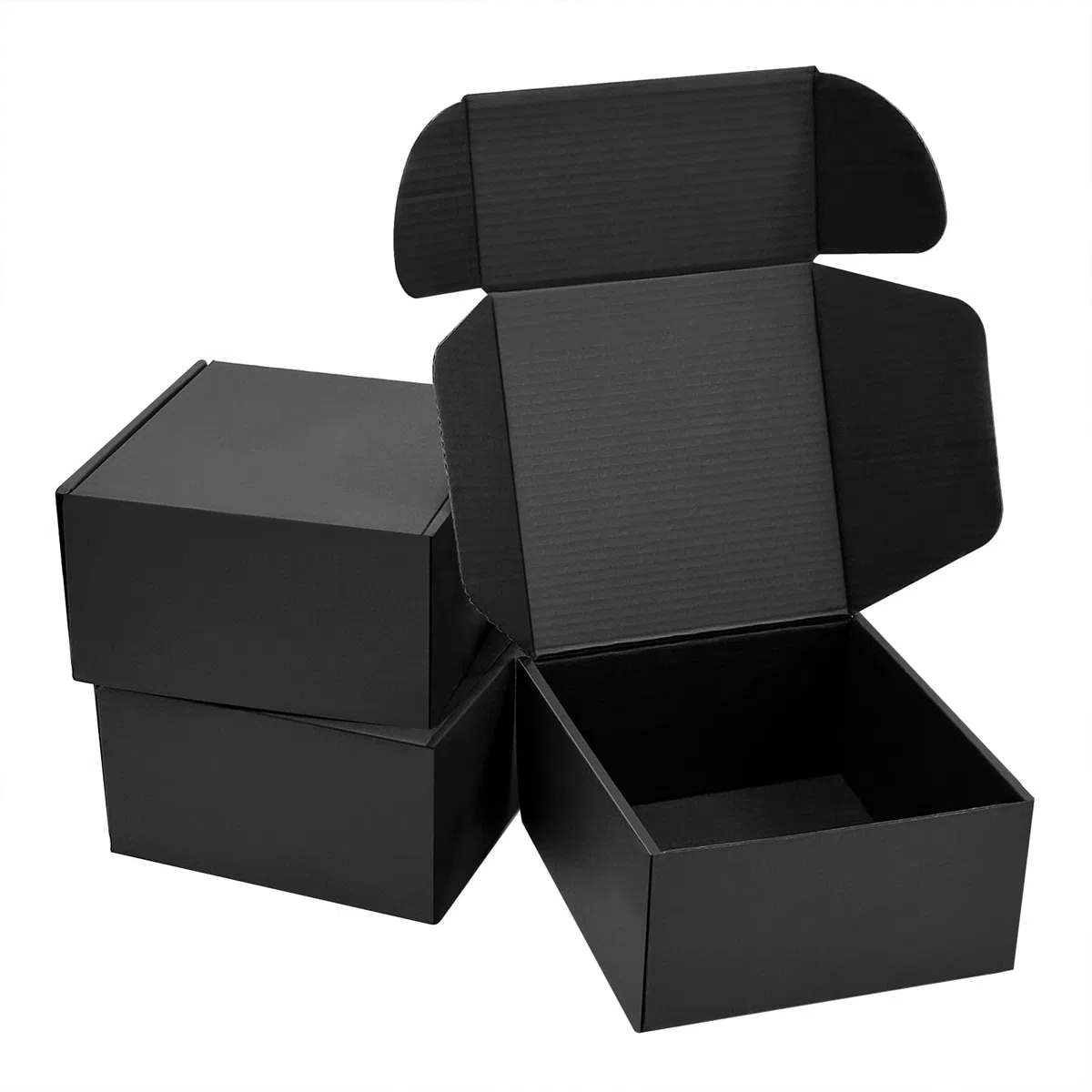 Hotyin 10 Pack Cajas para Regalo, Cajas de Carton 15 x 15 x 8cm, Cajas de Carton con Tapa (Negro Mate)