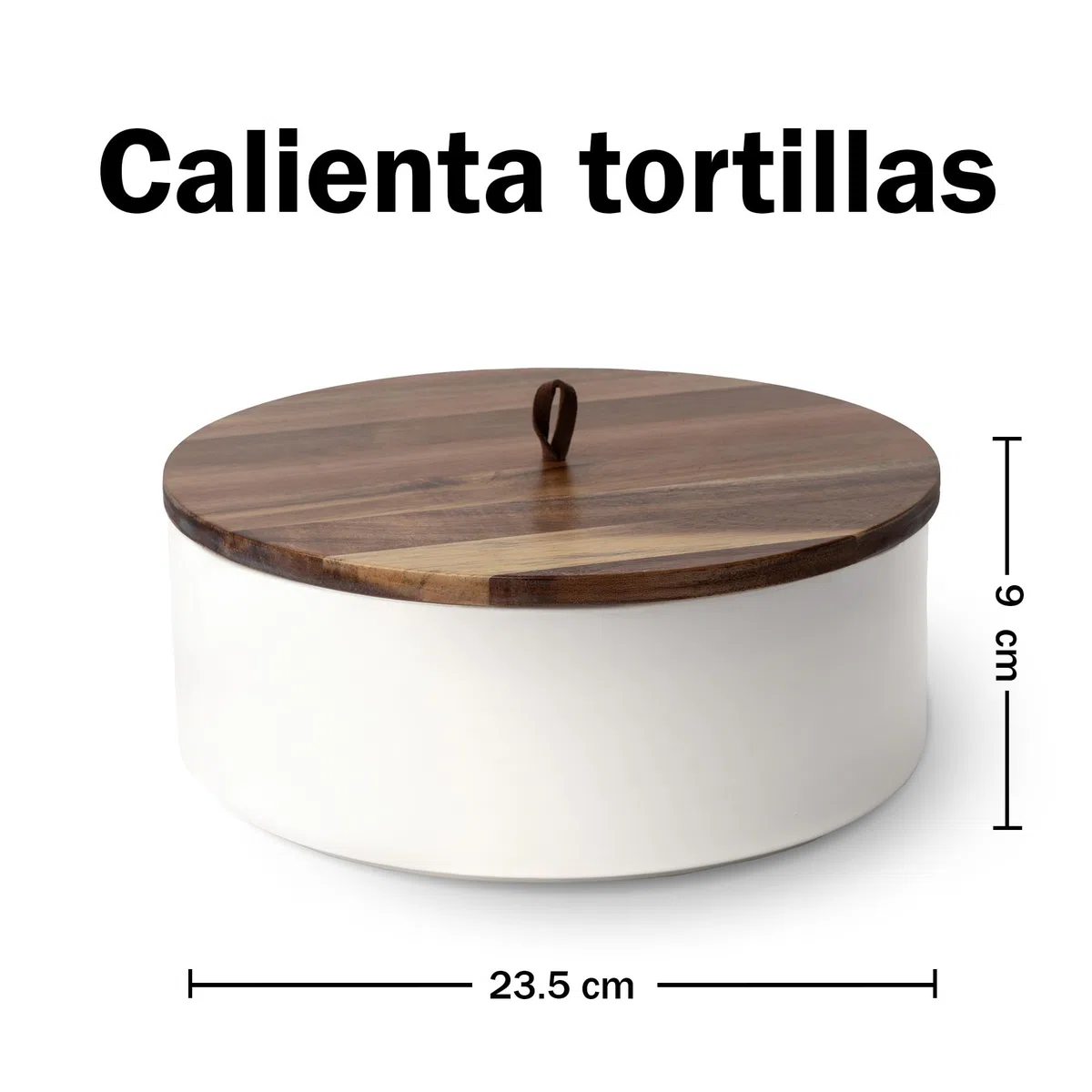 Tortillada - Calentador de tortillas de cerámica con tapa 23,5 cm, calentador de pan, calentador de panqueques, portatortillas con tapa - Apto para microondas