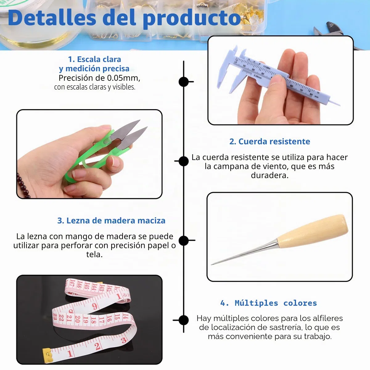 GLARKS Kit de 950 piezas para la creación de joyas con alicates, hilos para cuentas, accesorios y herramientas de medición