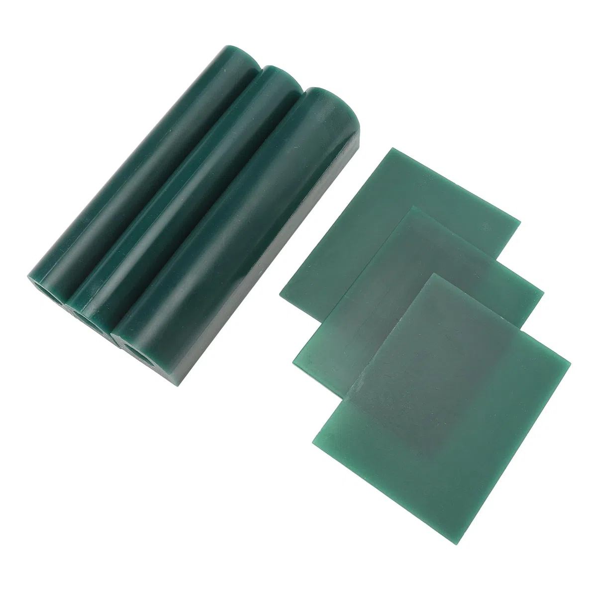 Juego de 6 piezas de tubos y láminas de cera para tallado, cera dura para fundición de joyería y moldeado para diseño de anillos, cera de modelado verde con 3 láminas y 3 tubos