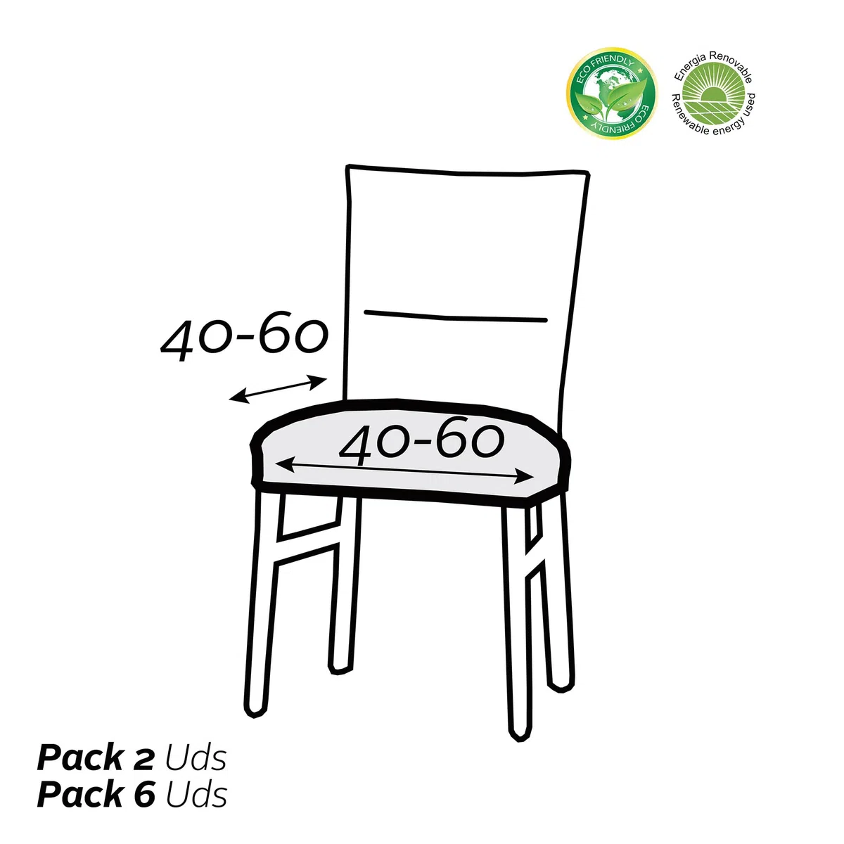 FAVERTI® Funda Super Elástica Silla de Comedor Sin Respaldo | Pack 2 Unidades | Modelo NOVELE | Beige | Protector de Calidad de Tejido Jacquard Tacto algodón