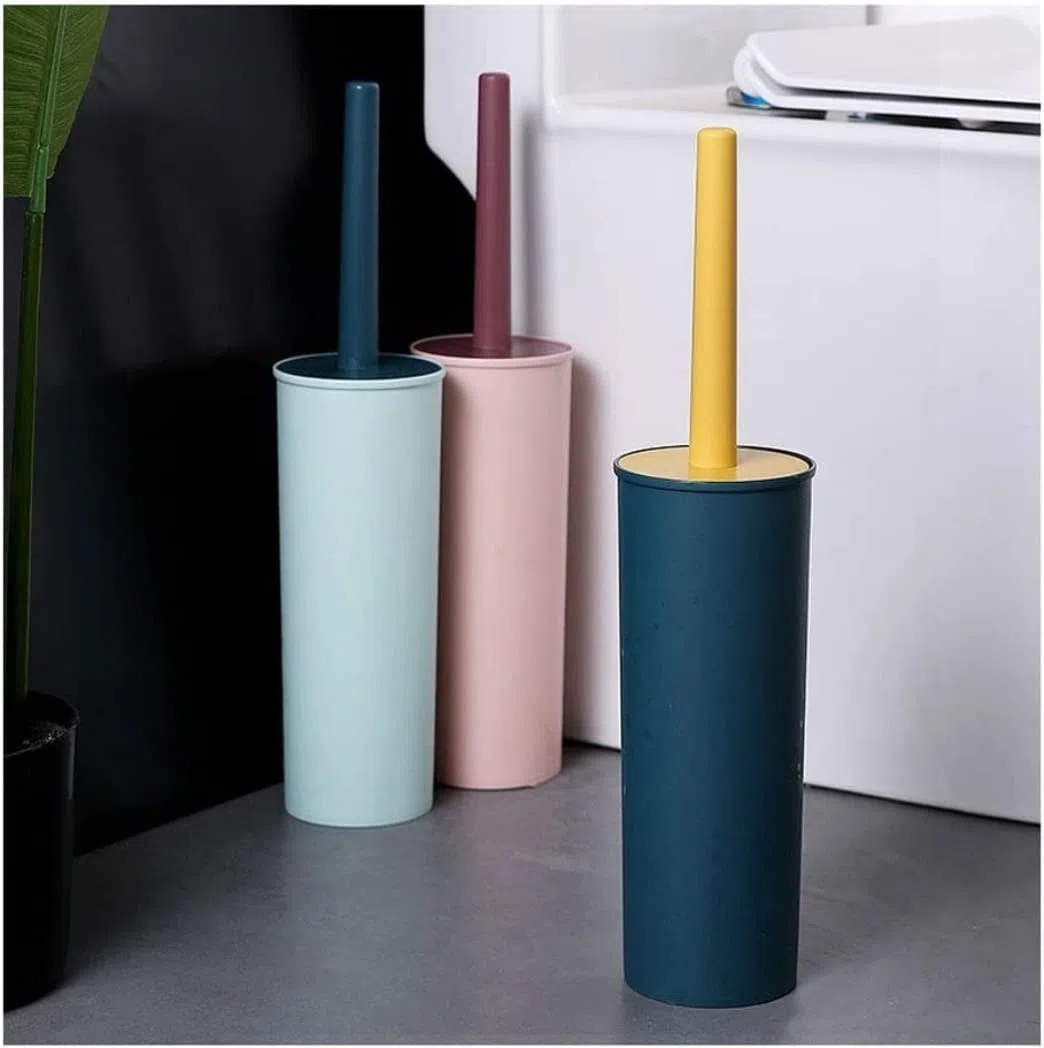 Juego de escobilla de inodoro y soporte, cepillo de inodoro y soporte, cepillo de inodoro completamente cerrado, juego de cepillo de inodoro para baño, limpieza de inodoro, cepillo de inodoro
