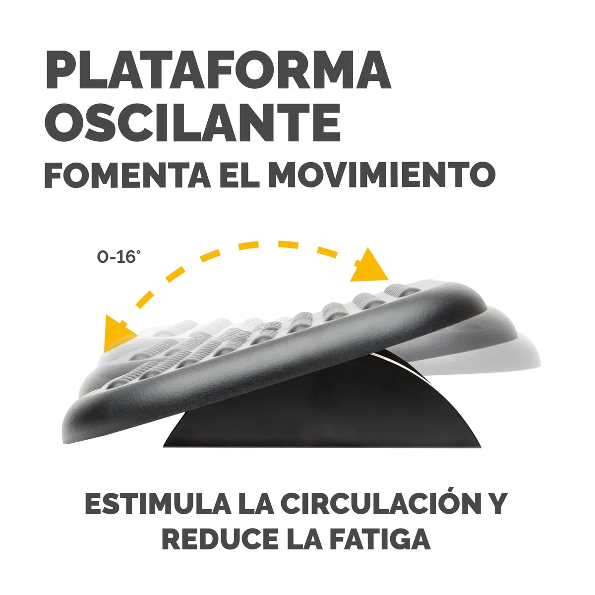Fellowes Reposapiés Ergonómico para oficina - Soporte para pies de inclinación ajustable, antideslizante y con efecto masaje, Negro