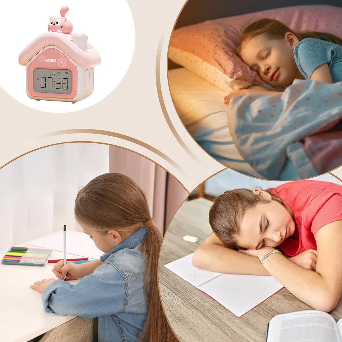 Genérico Reloj Despertador para Niños | Reloj Digital Infantil con Pantalla LED,Hogar Dormitorio Guardería Viaje Dormitorio Infantil Regalo