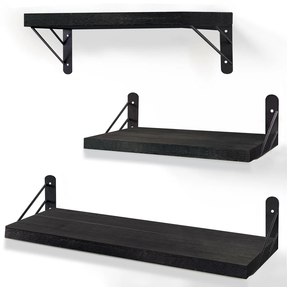 ZVZM Estanteria de Pared Madera, Baldas Flotantes Pared, 3 Niveles Repisas Estante de Pared, Estantería Pared, Estantes Flotantes, Decoración Pared Salon, Dormitorio, Baño, Cocina