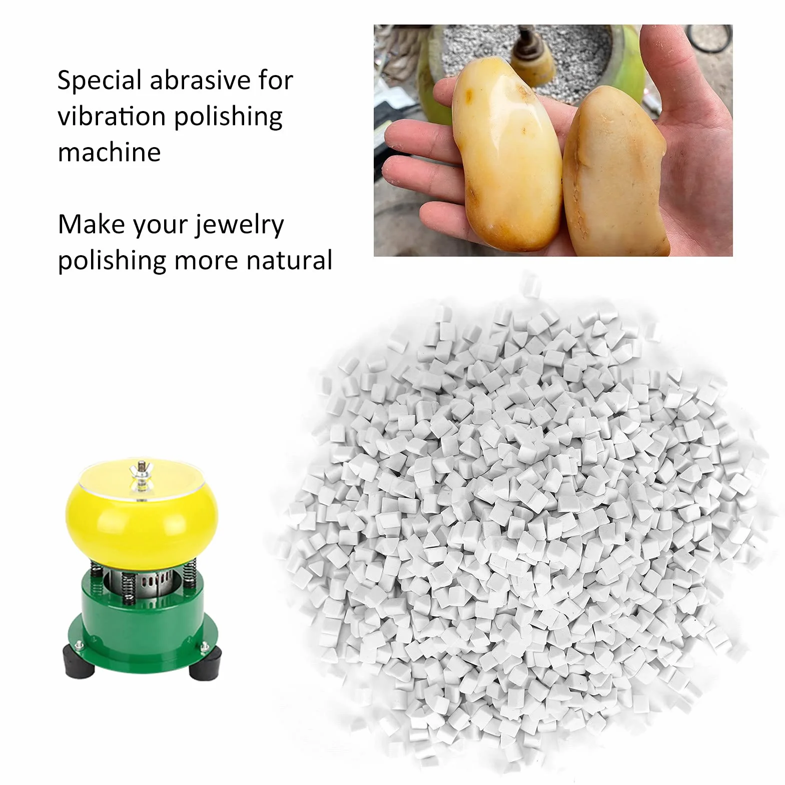 Medios Abrasivos de Cerámica Triangular 4mm para Pulir Joyas | Paquete de 500 g de Piedras de Cerámica para Proceso de Pulido con Todo Tipo de Pulidoras Vibratorias para Joyas