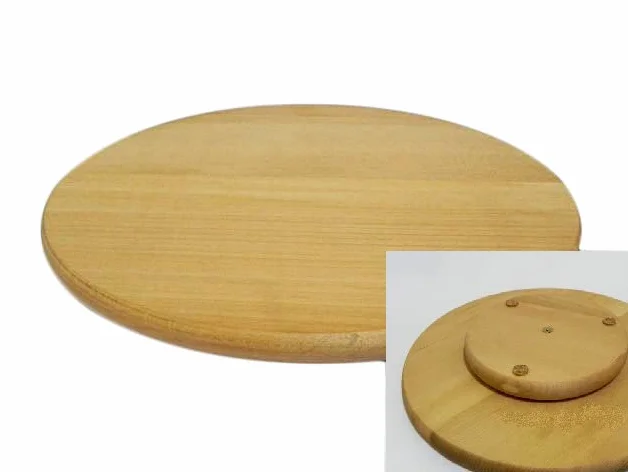 Tabla giratoria Lazy Susan redonda. Circular de madera giratoria. Para servir pizza de 55 cm.