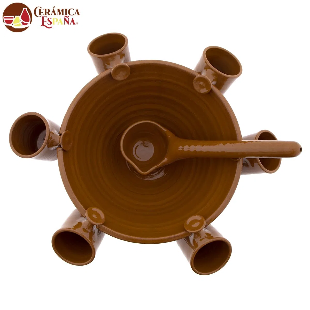 CERÁMICA ESPAÑA | Queimada | Queimada Gallega | A Queimada | Pote Queimada | Conjunto Queimada - Modelo M01 | 6 personas | 100% Hecho a mano | 40x40x25 cm | 3 litros