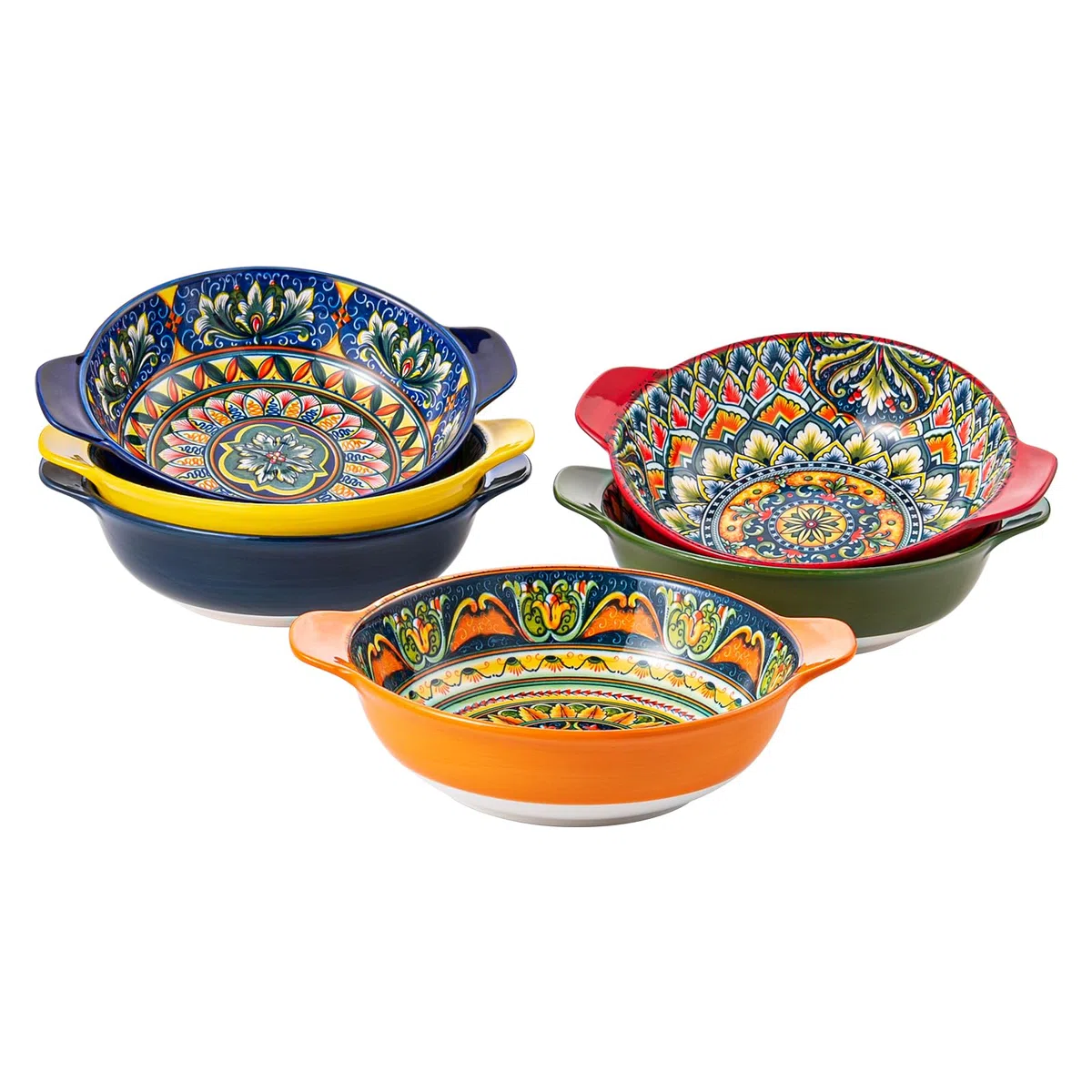 Henten Home Cuencos para Pasta, Juego de 6 Platos Hondos de Cerámica, 900 ml Cuencos de Sopa, Platos Sopa, Cuencos Grandes de Cerámica para Servir Ensalada y Cocina