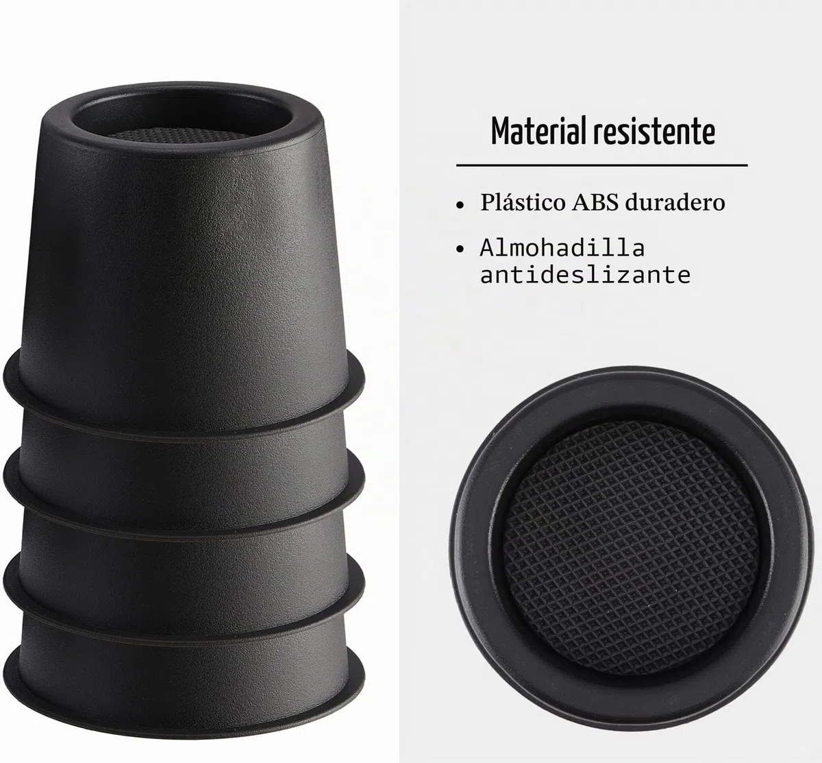 Elevadores de cama Lufia de 10 cm de alta resistencia, elevadores de muebles de cama con almohadilla antideslizante ideal para cama, sofá, mesa, silla o escritorio, juego de 4 (negro)
