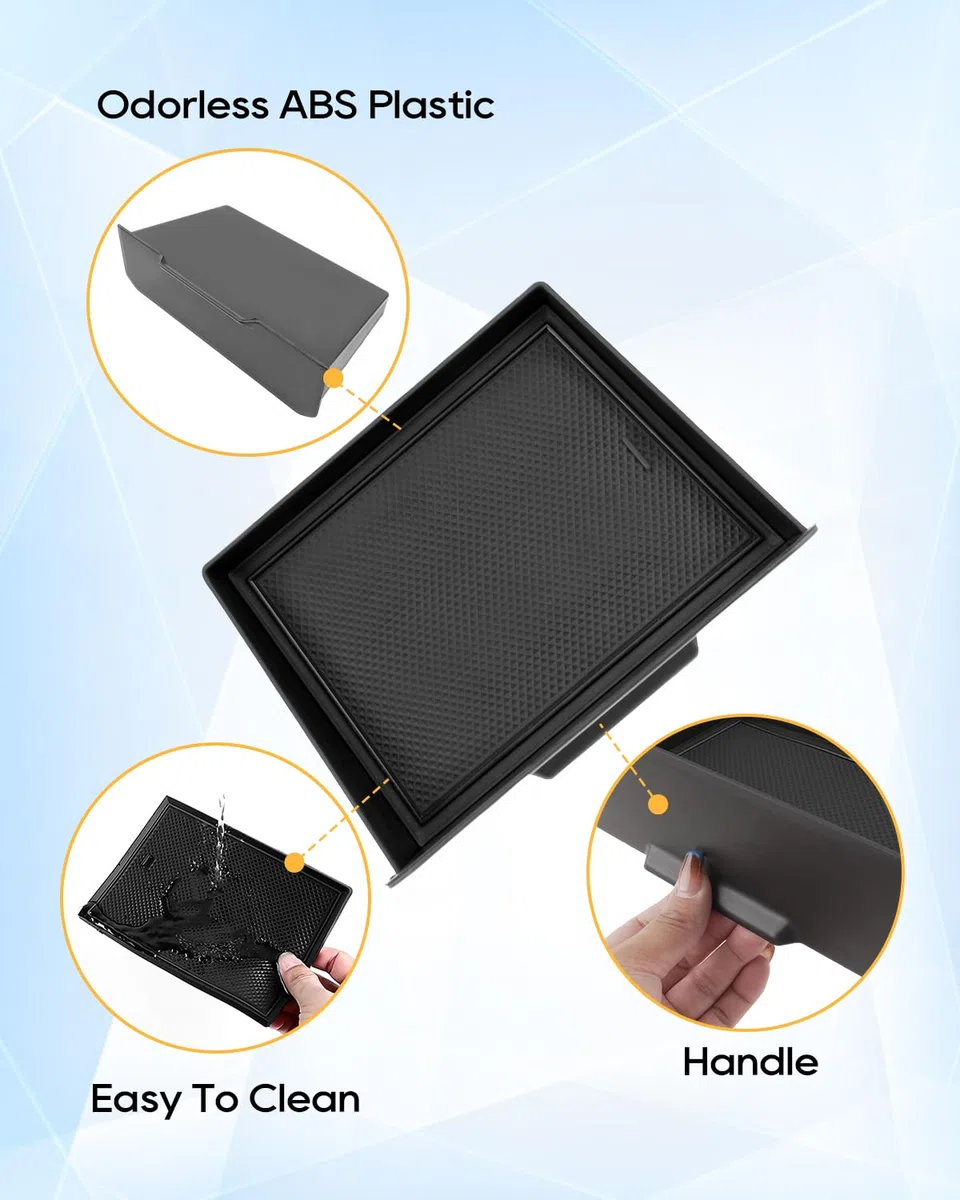LFOTPP Consola central con cajón deslizable Caja de almacenamiento para Dacia Duster 3 2024 2025 2026, Reposabrazos central deslizable Duster 3 Organizador Bandeja Almacenamiento, Accesorios para