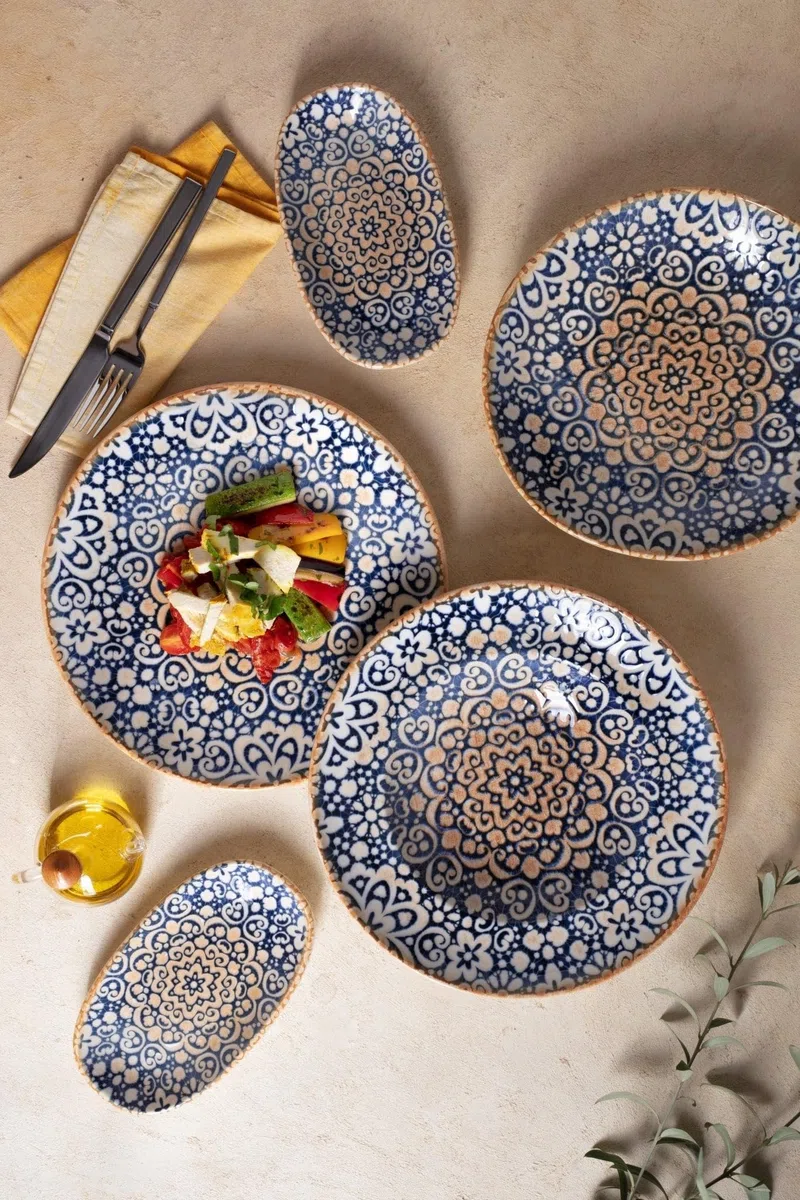 Bonna Platos de postre - Alhambra - Porcelana - 21 cm - juego de 6