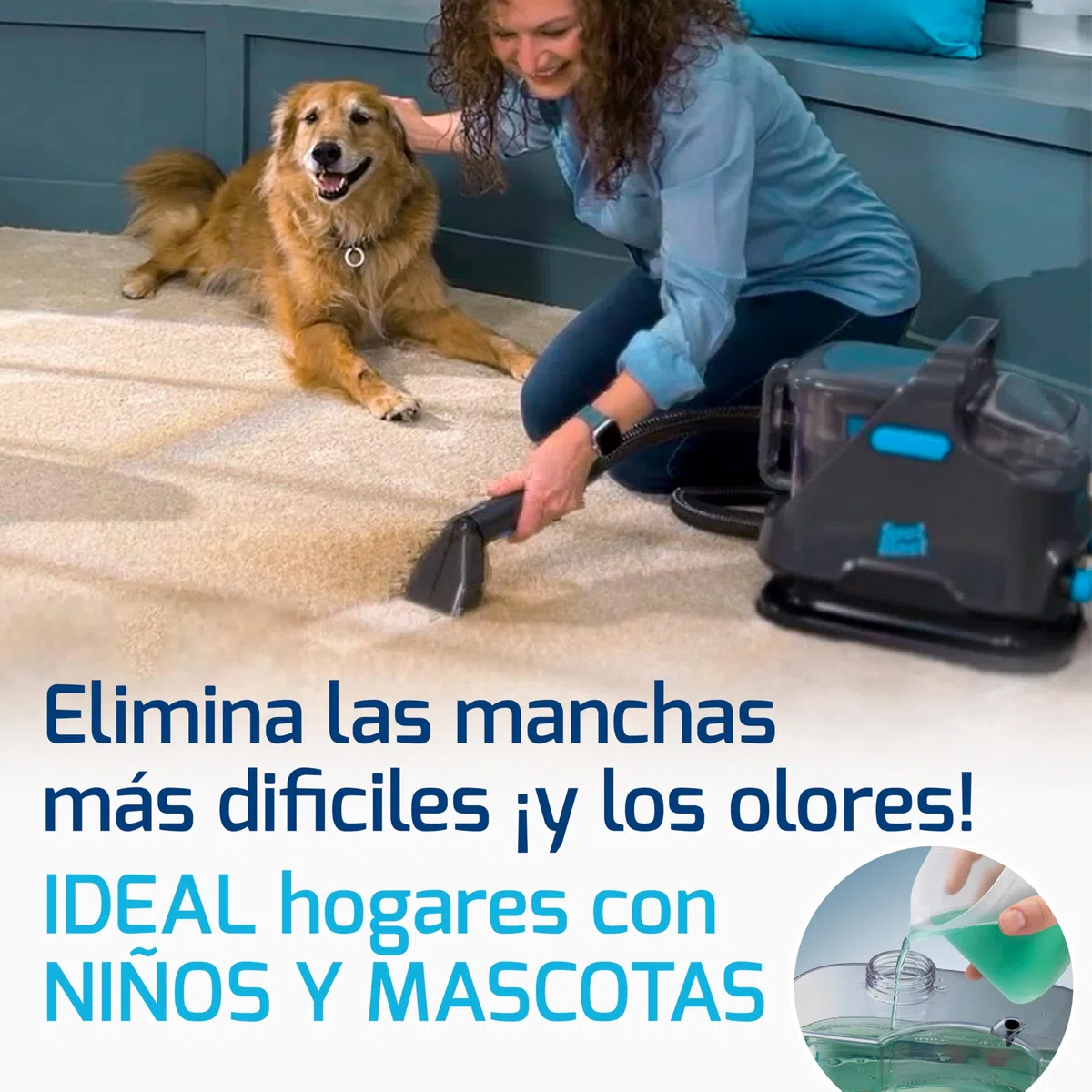 SPOT BLAST Aspirador Limpiador de Tapicerías 3 en 1 650W – Limpia Manchas en Sofás, Alfombras, Colchones, Asientos del Coche – Depósitos de Agua Limpia/Sucia Extraíbles, Portátil y Potente