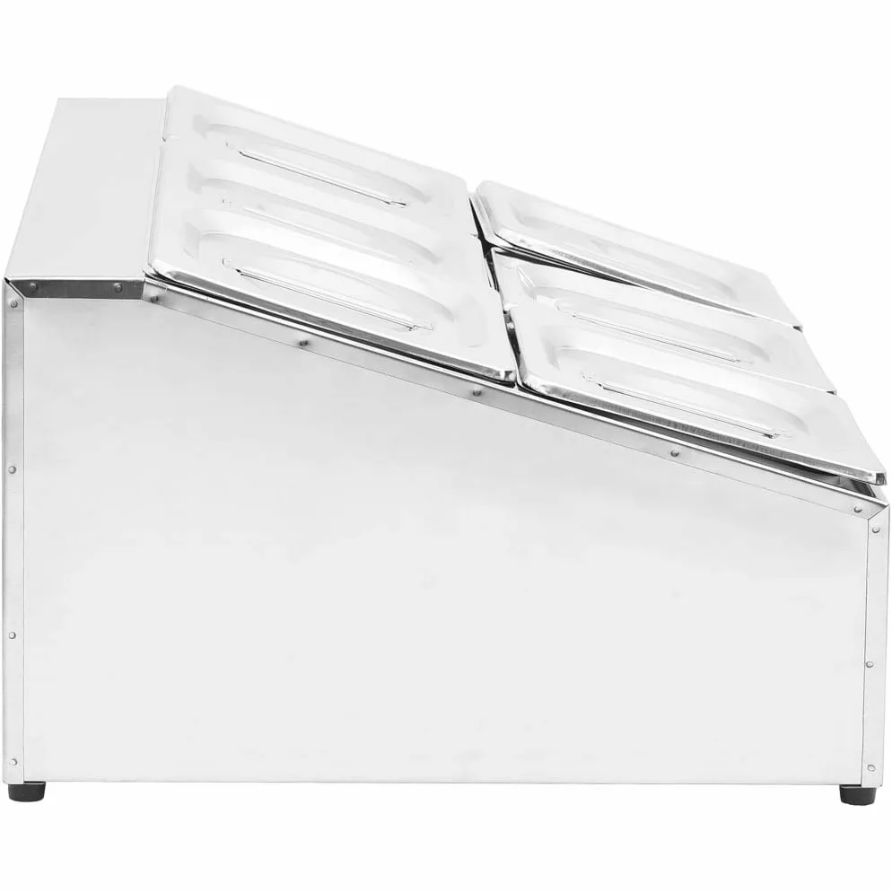 Gastronorm - Contenedor con 6 sartenes GN 1/6 de acero inoxidable