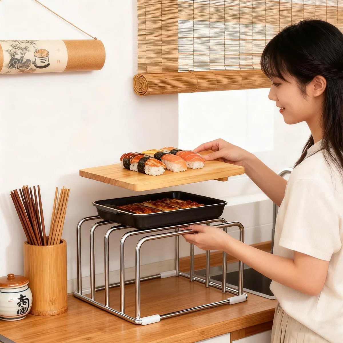 Soporte Para Tablas De Cortar | Organizador Y Resistente Al Óxido - Soportes Para Tablas De Cortar,Para Hogar Cocina Oficinas Libros Archivos Utensilios De Cocina Sartenes