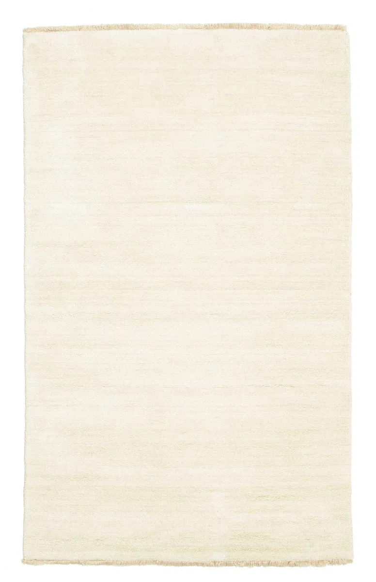 RugVista Handloom Fringes Alfombra, 100 x 160 cm, Ivory | Modernas, Rectangular, Pelo medio, Limpieza en seco, Sala de estar, Comedor, Dormitorio