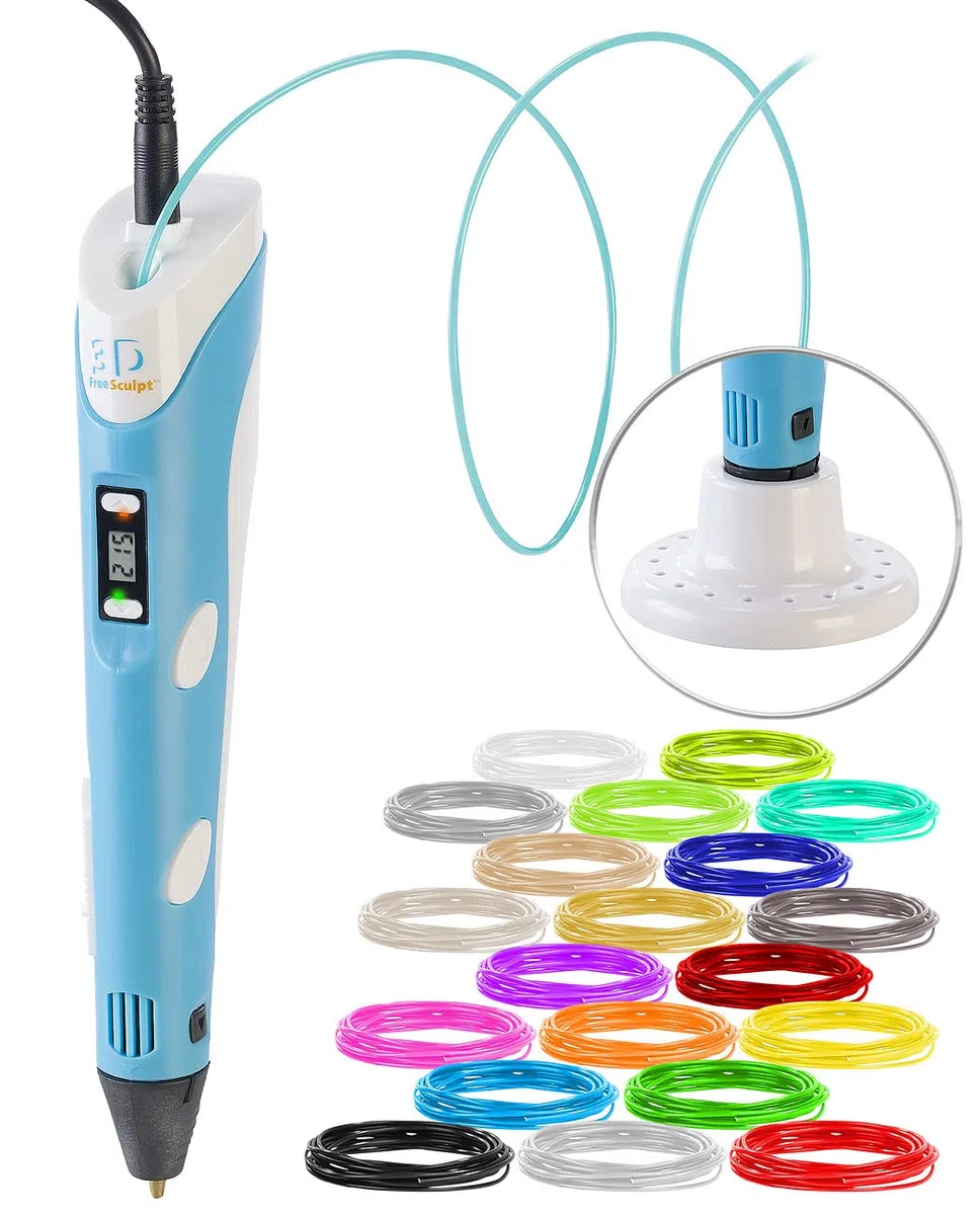 FreeSculpt - Lápiz de impresión 3D para impresora 3D, alimentación USB, incluye 20 filamentos PLA (Printing Pen, bolígrafo infantil, como)