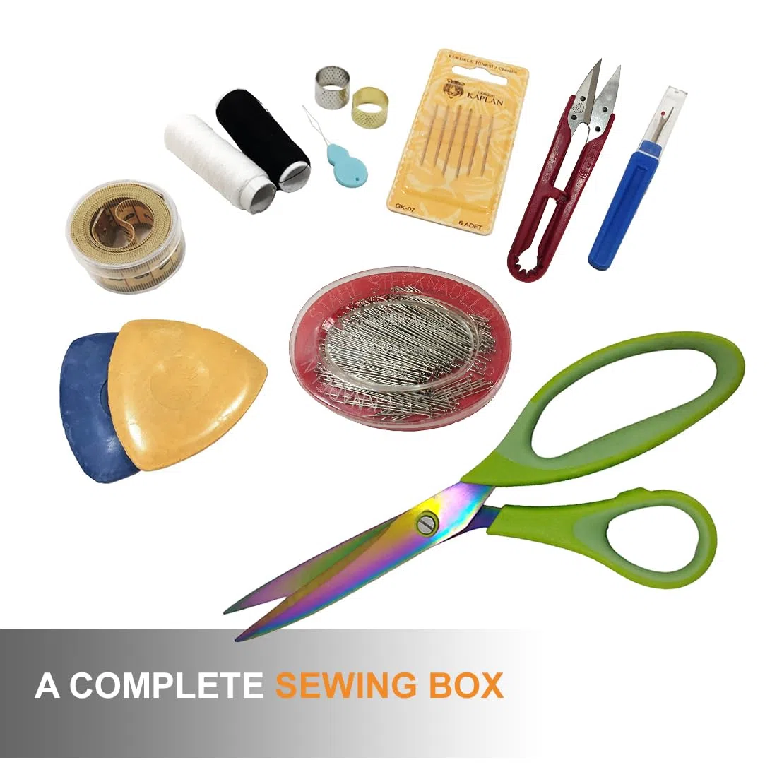 Costurero Mediano con Accesorios de Costura, Caja de Costura Forrada en Tela con Compartimentos, Caja de Costura Completa, Regalo para Madres, Amigas, Hermanas, (Vestido, Mediano)