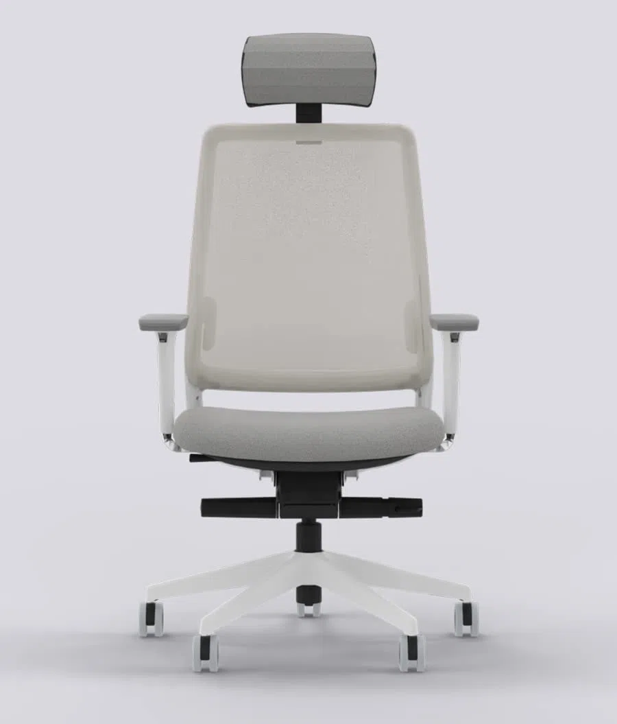 Silla de Oficina ergonómica Blanca Gris Top Gama Profesional Sense Silla o sillón de Escritorio