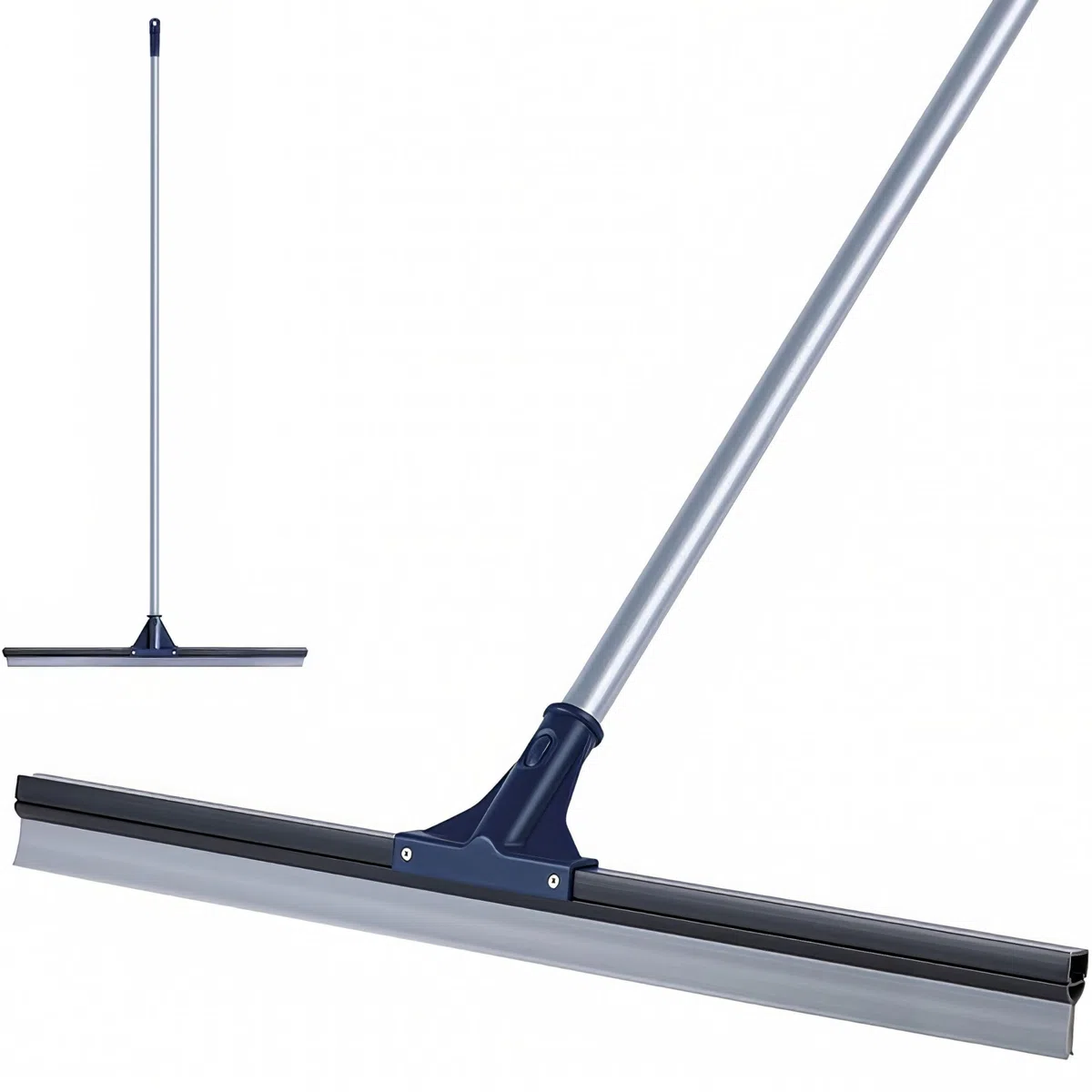 DSV - Rasqueta limpiacristales para suelos (75 cm, mango de acero de 51 cm, ideal para lavar y secar el vidrio de la ducha, garaje, parabrisas/ventana