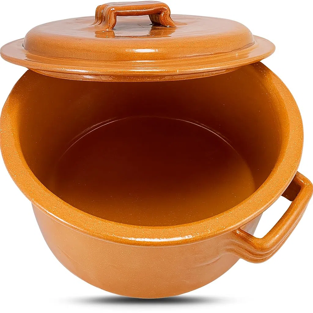 Olla Cazuela Tartera cacerola barro esmaltado 24 cms diámetro CON TAPA