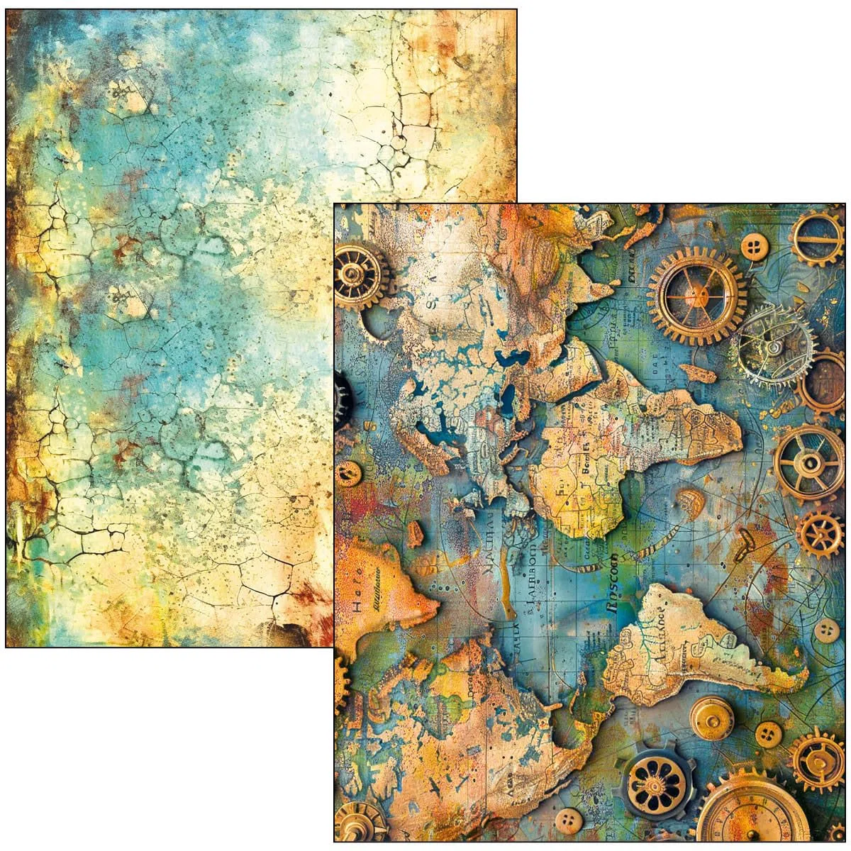 Ciao Bella Mixed Media Book A4 Maxi - 39 páginas de patrones + 11 páginas de efímera (tiempo pasado)