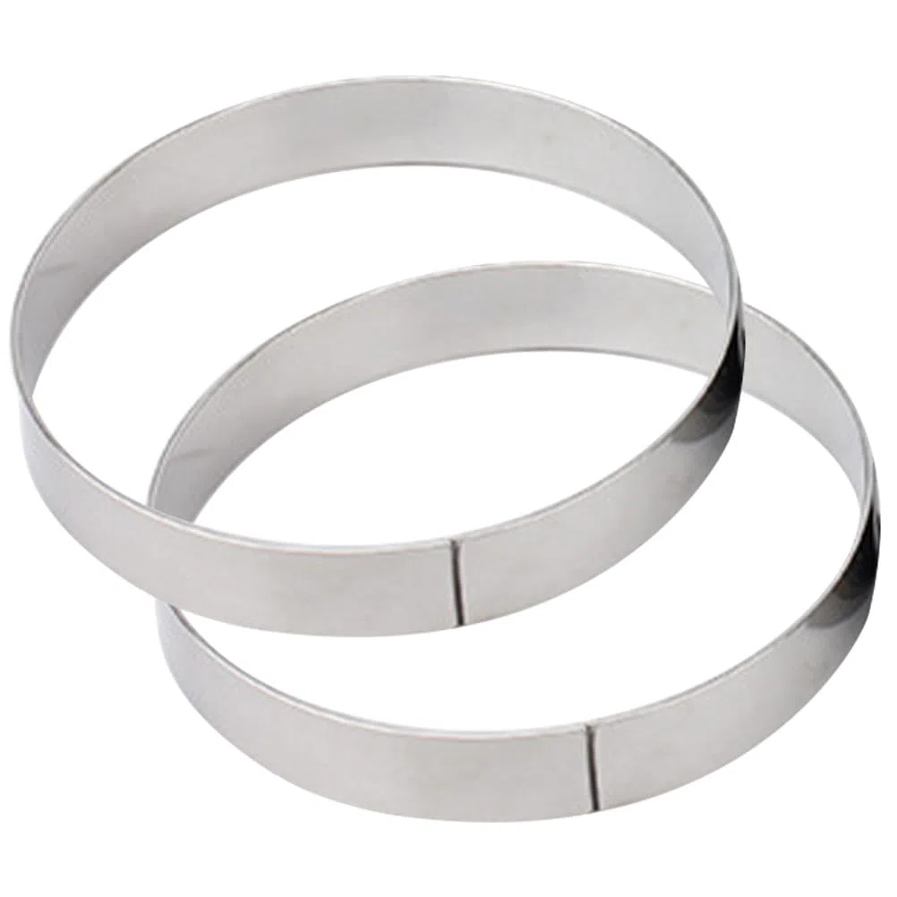 POPETPOP Anillos De Acero Inoxidable Para Hornear Moldes Redondos De Pizza Y Pasteles Resistentes a Altas Temperaturas Herramienta De Cocina Para Tartas Muffins 7.87X7.87X0.78In