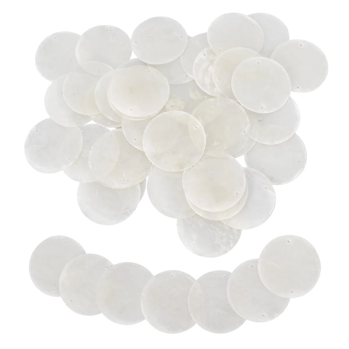 50 Discos De Nácar, 5 cm Conchas Redondas Con 2 Agujero, Mini Disco Redondo Moneda Conchas Colgantes Para DIY Collares Joyería Fabricación Accesorios, Decoración Del Hogar