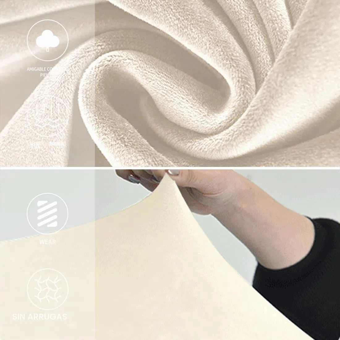 Levoberg - Funda de silla de comedor escandinava extensible de terciopelo, con respaldo redondeado elástico, funda de silla escandinava para casa, boda, hotel, 4 piezas, color beige
