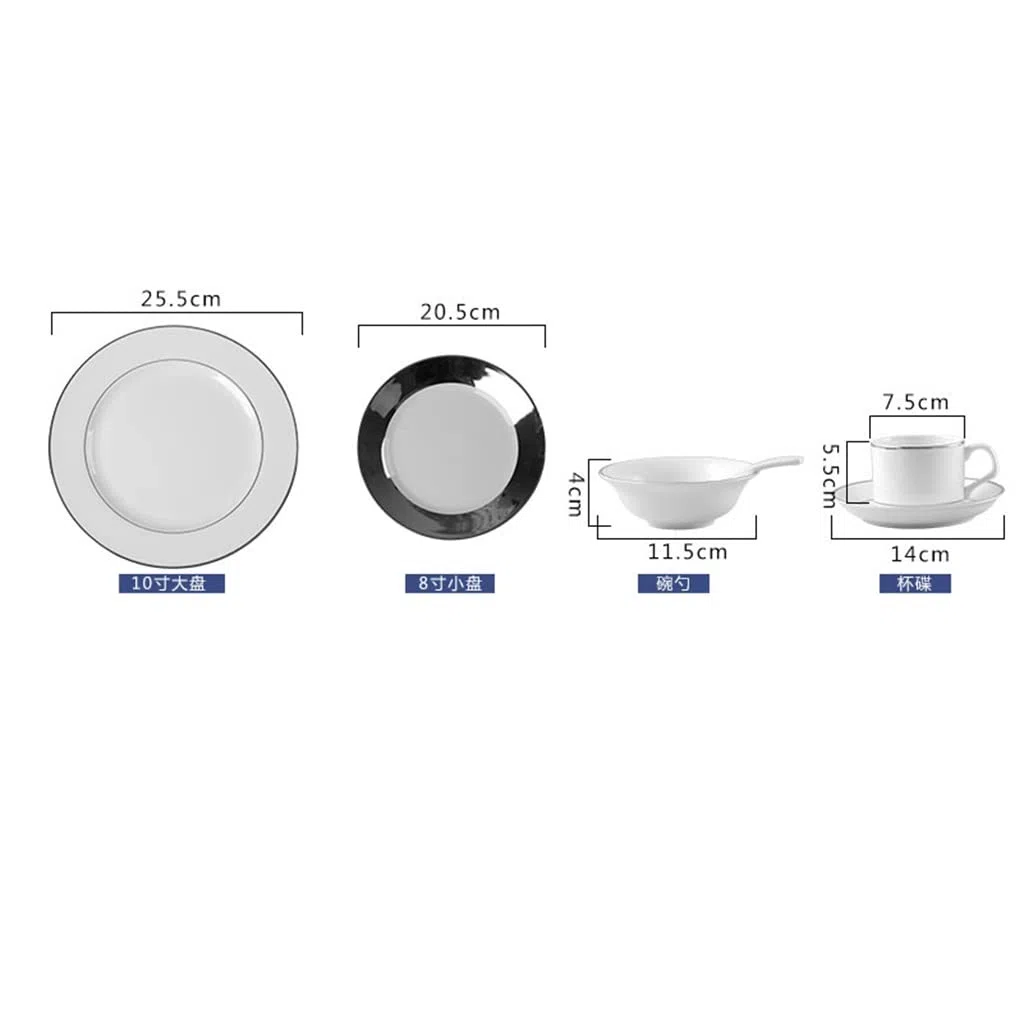 Cubiertos Utensilios de Cocina Platos Cuencos Restaurante Cuencos y cucharas Juego Bandeja/Azul/s
