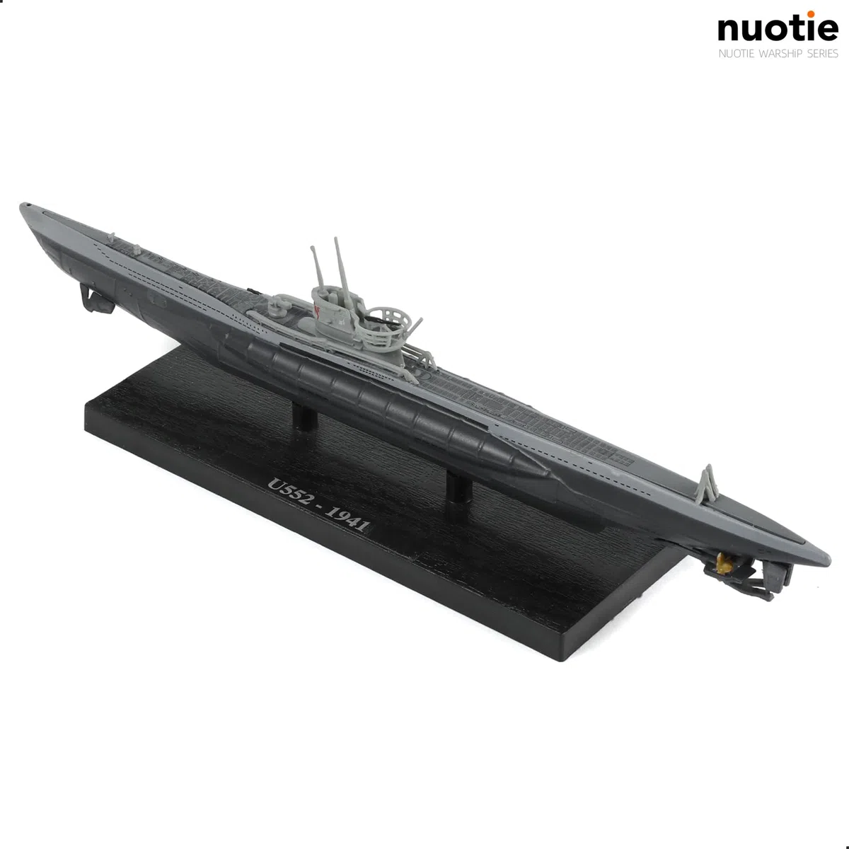 NUOTIE 1/350 U-552-1941 - Modelo militar alemán Kriegsmarine Submarino de la Segunda Guerra Mundial Roter Teufel U-Boat modelo Warld War II aleación de metal fundido a presión con soporte de