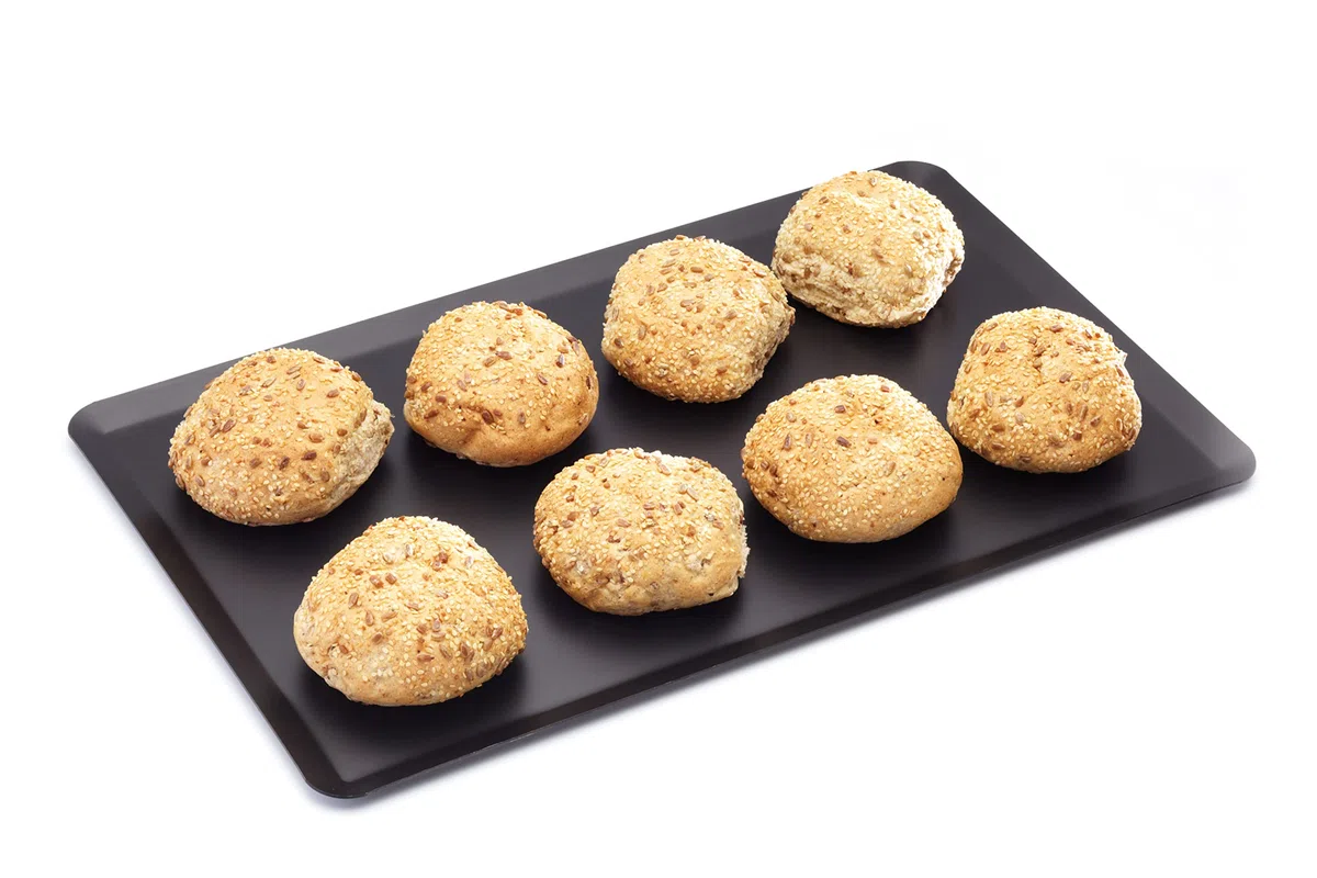 MasterClass Bandeja de horno comercial antiadherente sin PTFE, PFOA ni BPA, acero al carbono de 1,2 mm, tamaño Gastronorm 1/1 (53 x 33 cm), negra