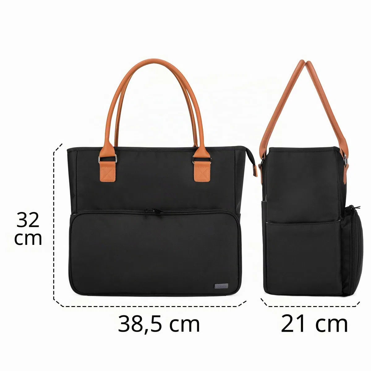 Yarwo Bolsa de mano para tejer, Bolsa de Almacenamiento para Agujas de Tejer (Hasta 35.5cm), Ganchillos, Labores de Tejidos, Ovillos y Otros Accesorios de Tejer, Negro.