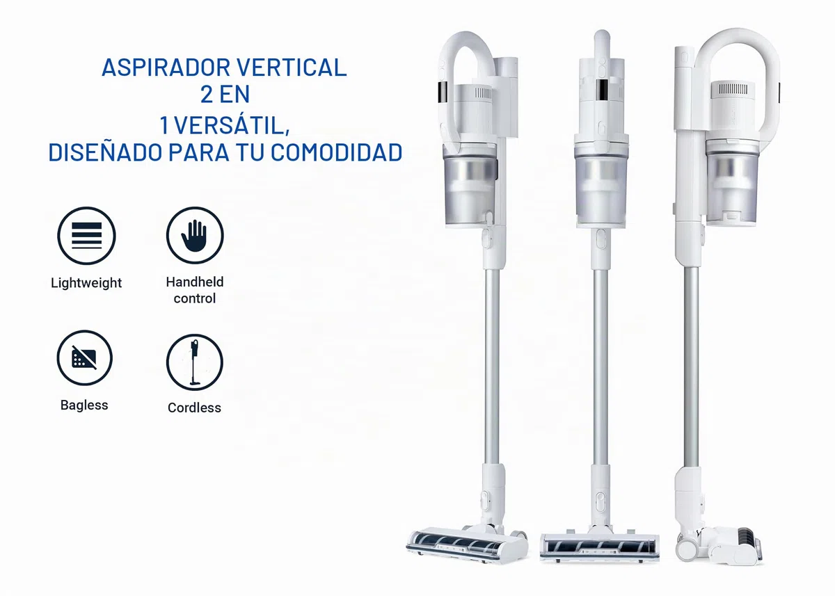 Nilfisk S1 Allergy Aspiradora Sin Cable - 2 en 1 Aspirador Vertical y de Mano - Filtro HEPA 14 - Blanco (550W)