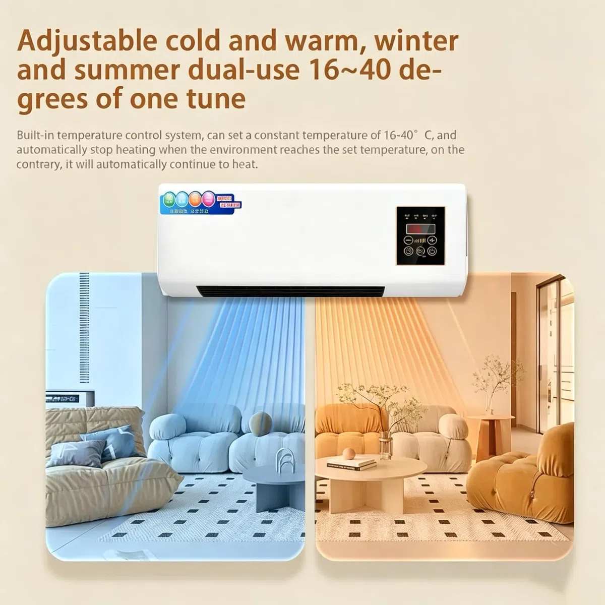 Ventilador portátil pared 2 en 1 Plug & Play sin instalación bajo consumo hogar dormitorio oficina