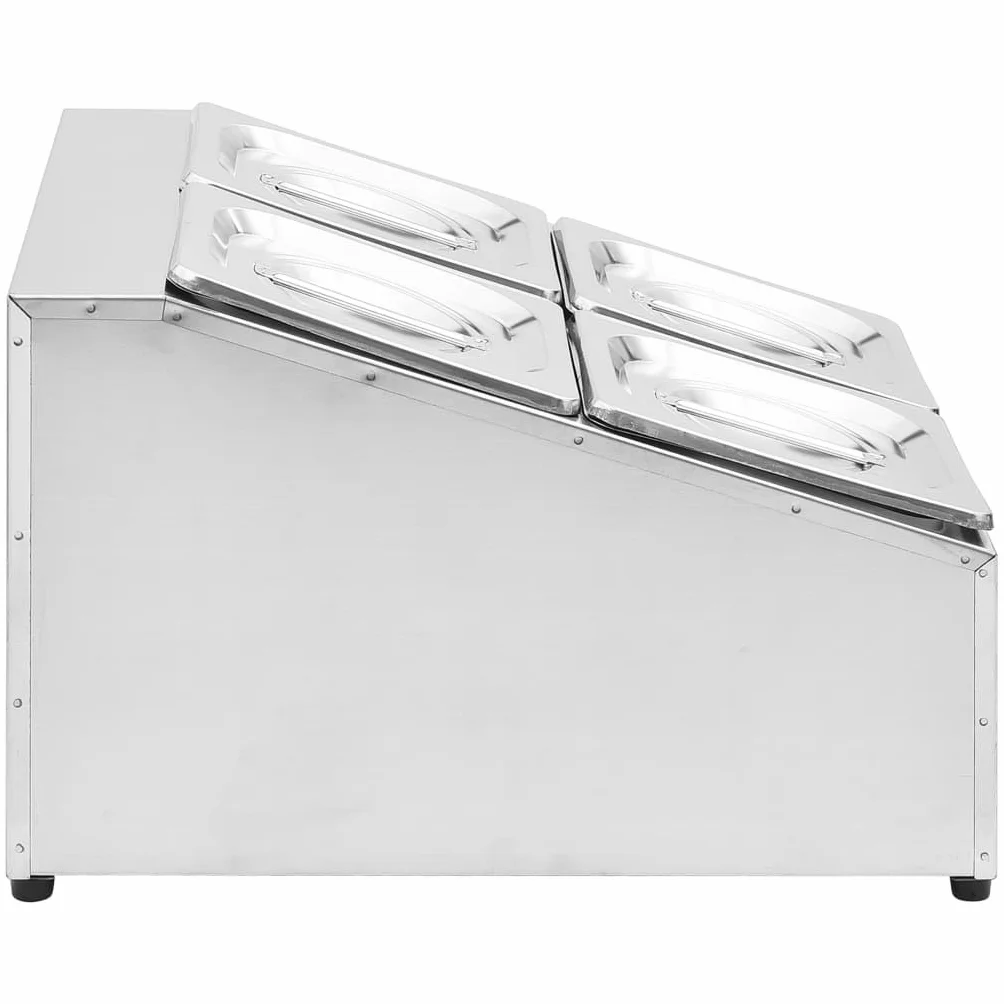 Gastronorm - Contenedor con 4 sartenes GN 1/6 de acero inoxidable