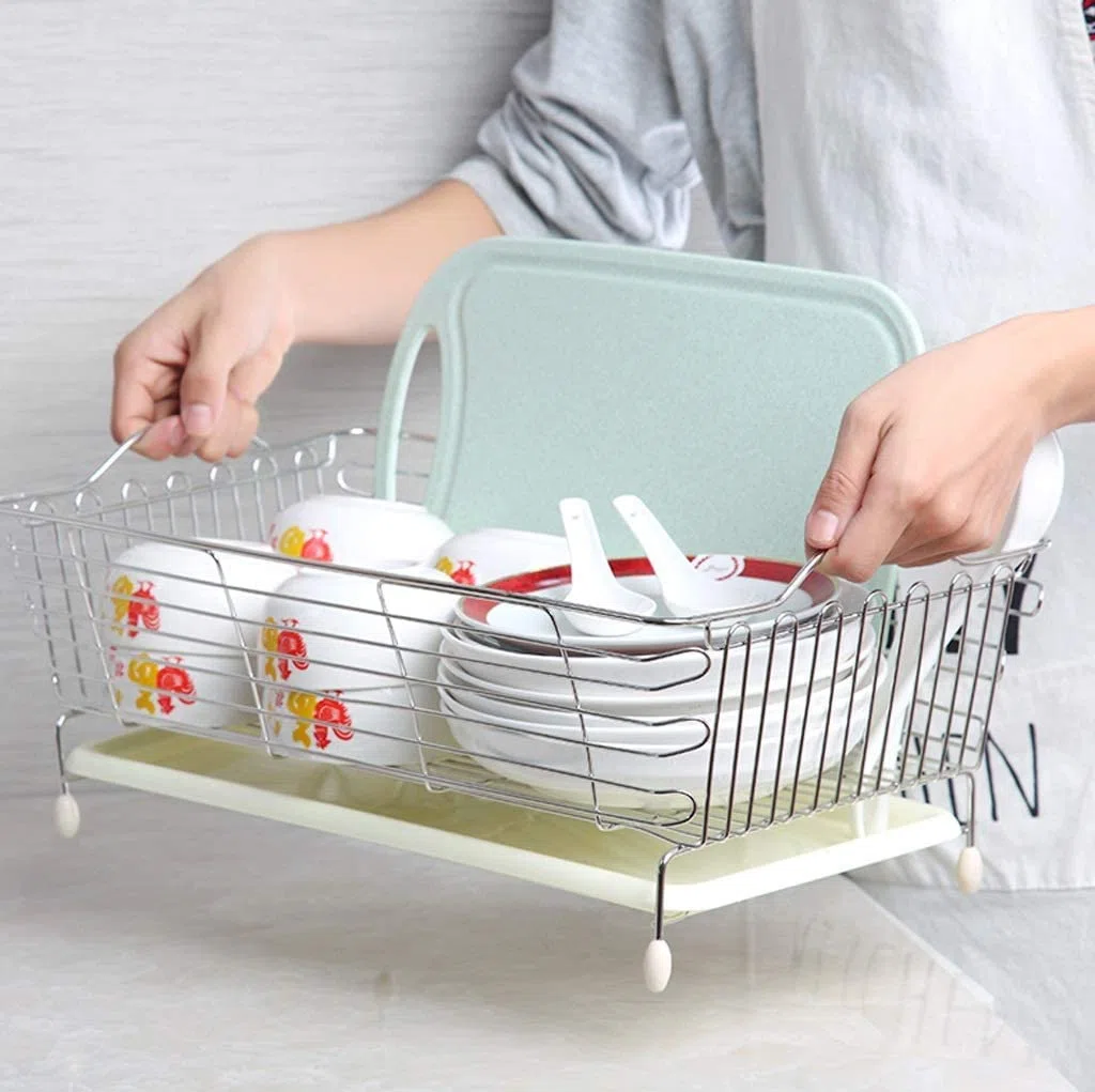 Escurreplatos, Rejilla escurridora Estante Creativo para Platos, Fregadero De Acero Inoxidable, Escurridor, Cesta Lavado, Suministros Cocina Soporte para Platos
