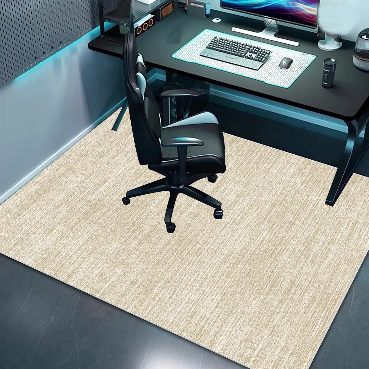 Alfombrilla para Silla de Oficina 100 x 120 cm, Alfombra Silla Oficina Gaming Protector Suelo Silla Ruedas Tapete Protector de Suelo antiarañazos Tapete de Protección de Madera/baldosas Suelos Duros