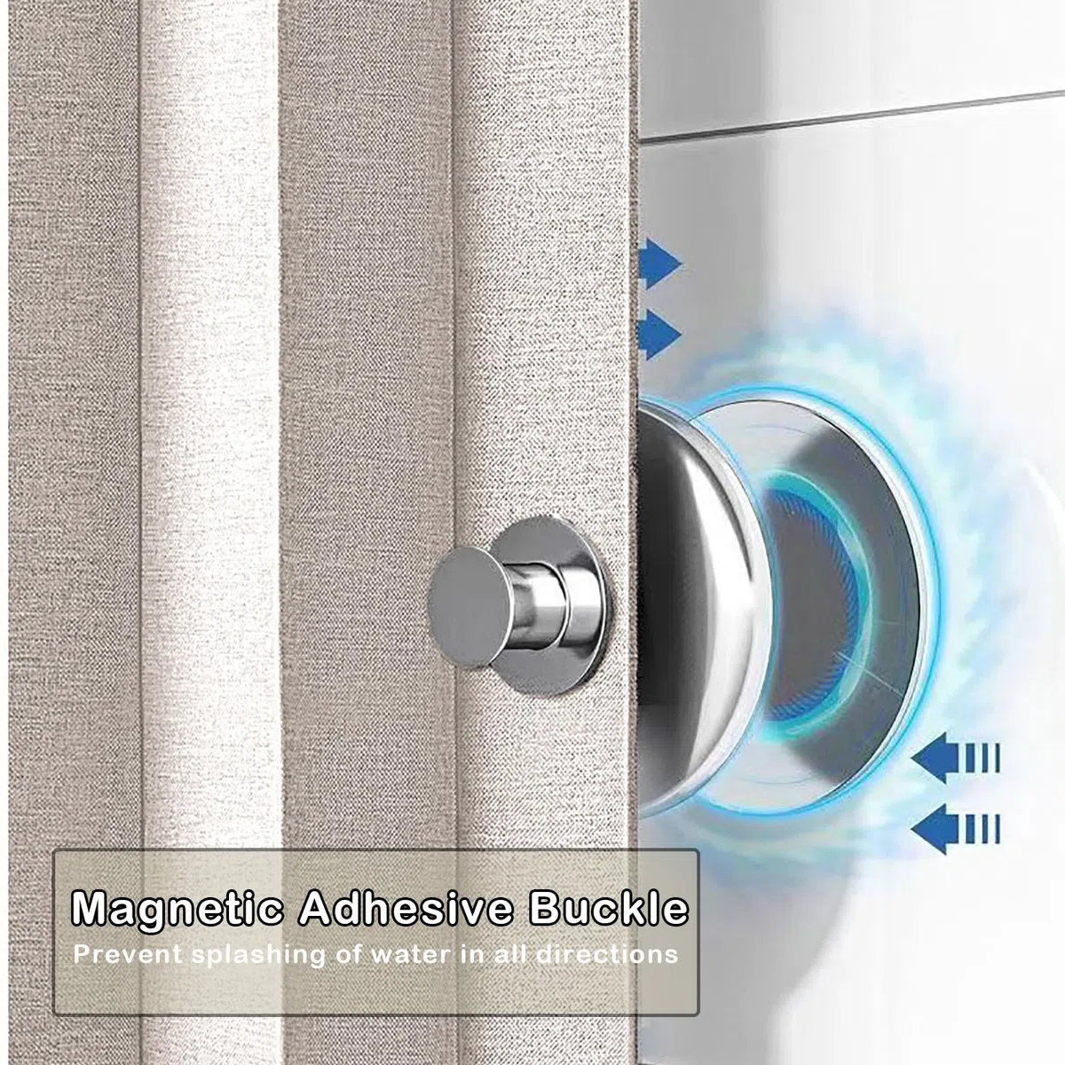 Cortina de Ducha Plegable Impermeable y Antimoho con Gancho, Cortina de Ducha de Esquina de Tela Lavable, Cortinas de Ducha Magnéticas para Baño, 150g/m², Beige, 200x200cm