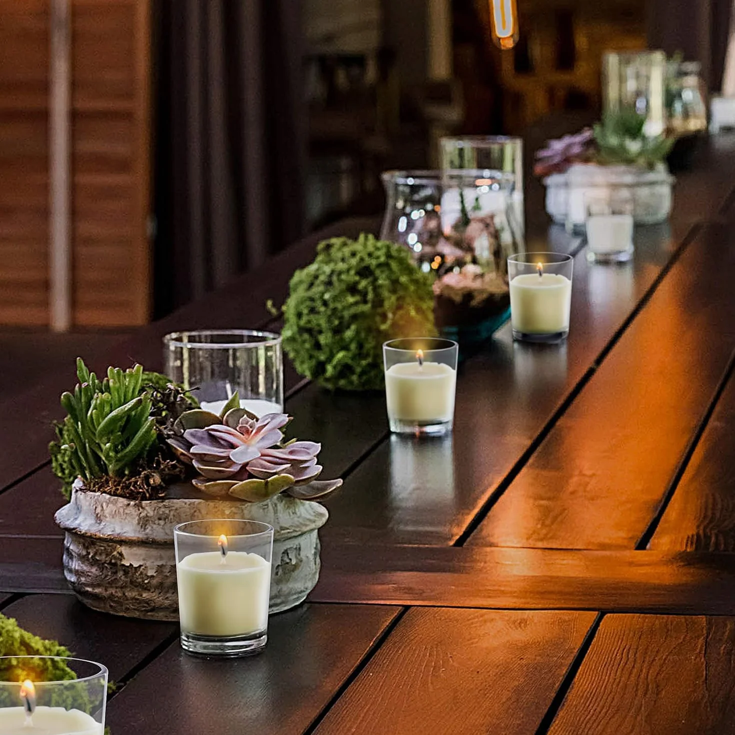 Belle Vous Velas en Vaso de Cristal - 24x Velas Decorativas sin Aroma - Duran 12 Horas - Portavelas Cristal Transparente para Bodas SPA Hogar Eventos
