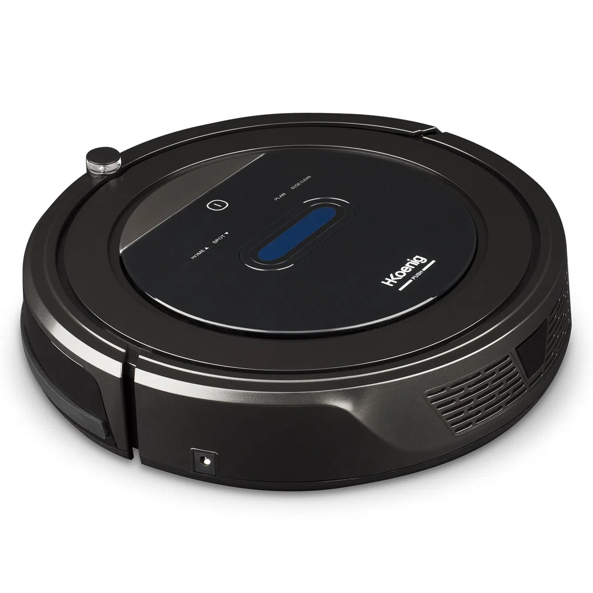 H.Koenig Robot Aspirador Conectado WiFi + fregona SWRC110 Watermop Inteligente Potente Silencioso Rápido, Autónomo 100min, 4 ciclos, Programa semanal, Filtro HEPA, detección de obstáculos