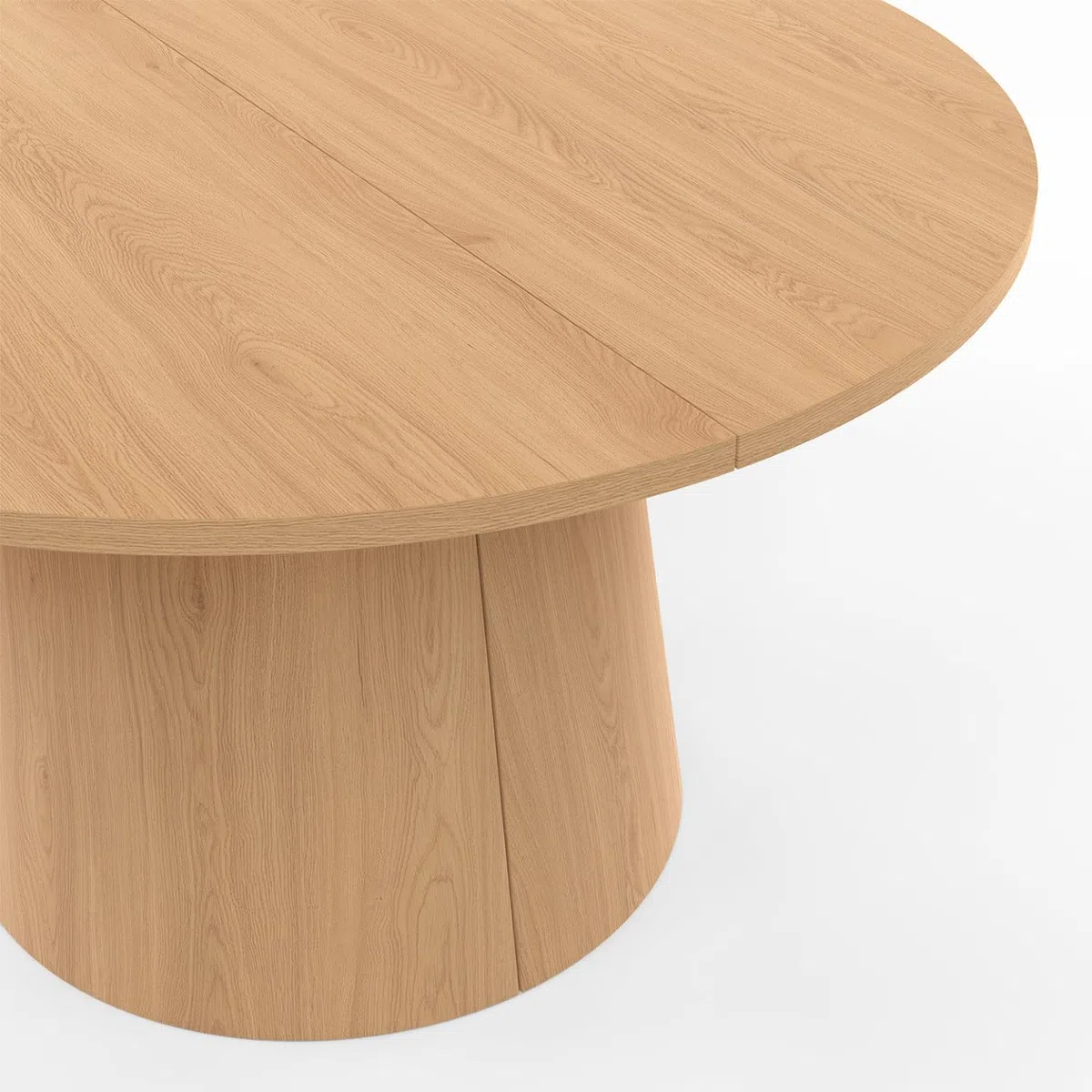 IDMarket – Mesa baja redonda ángel 70 cm pie central madera efecto haya