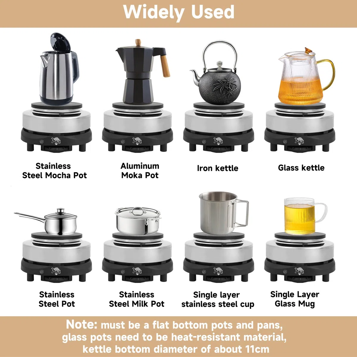 Estufa Eléctrica Portátil de Encimera - Temperatura Regulable, Calentador Casero, Placas Multifuncionales para Té, Café, Cocina - Placa de Calentamiento Individual