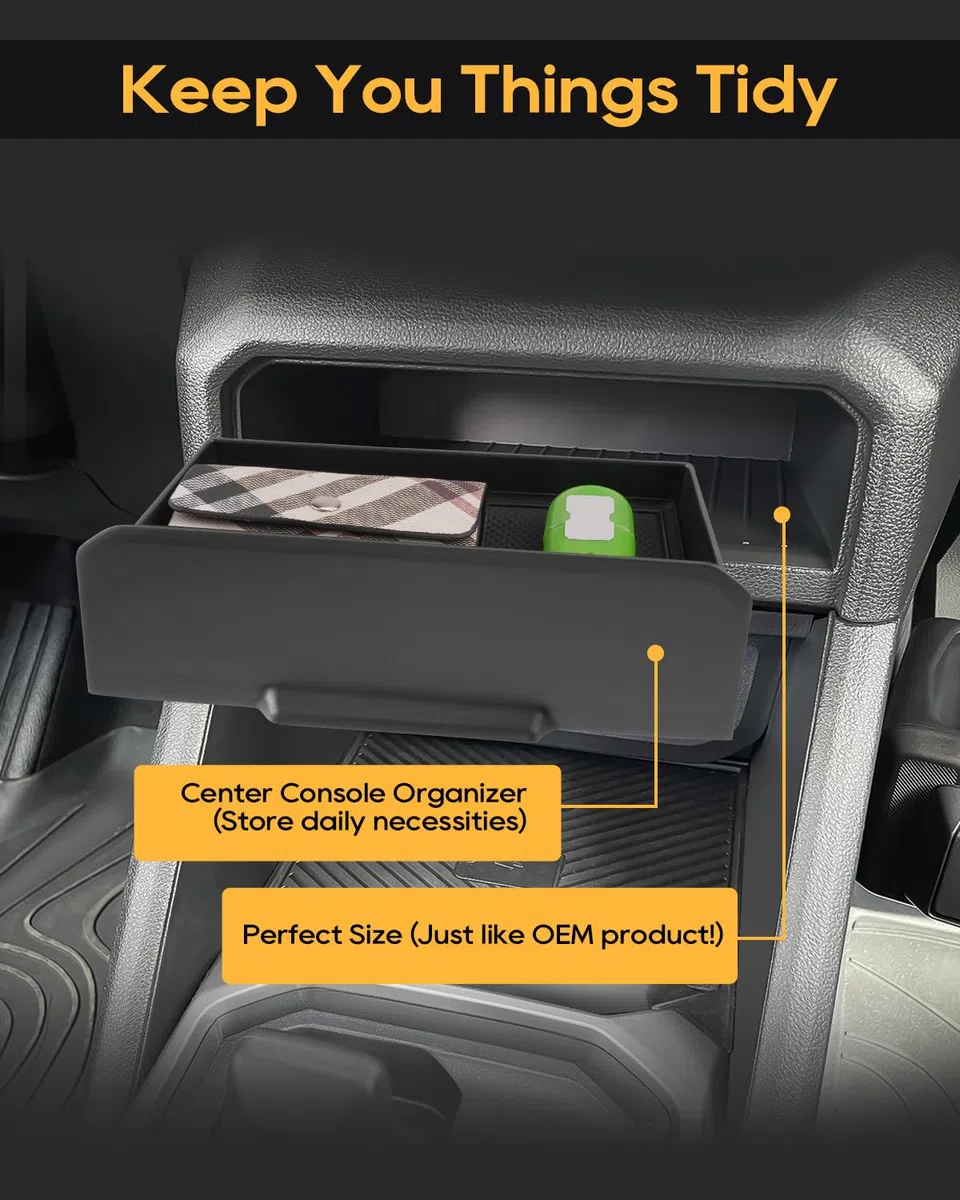 LFOTPP Consola central con cajón deslizable Caja de almacenamiento para Dacia Duster 3 2024 2025 2026, Reposabrazos central deslizable Duster 3 Organizador Bandeja Almacenamiento, Accesorios para