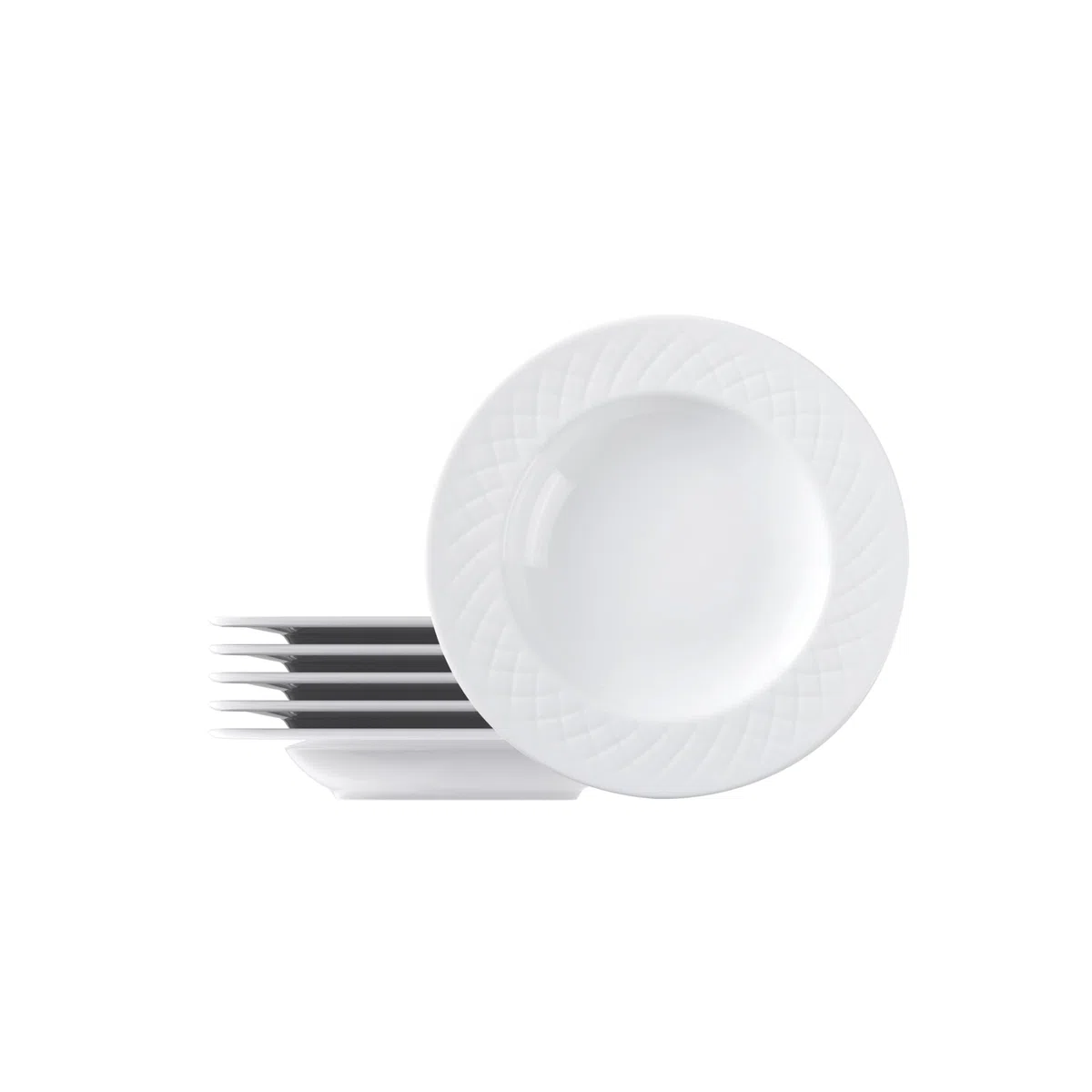 Tramontina Juego de Platos Hondo de Porcelana Blanca Ingrid 23 cm 6 piezas