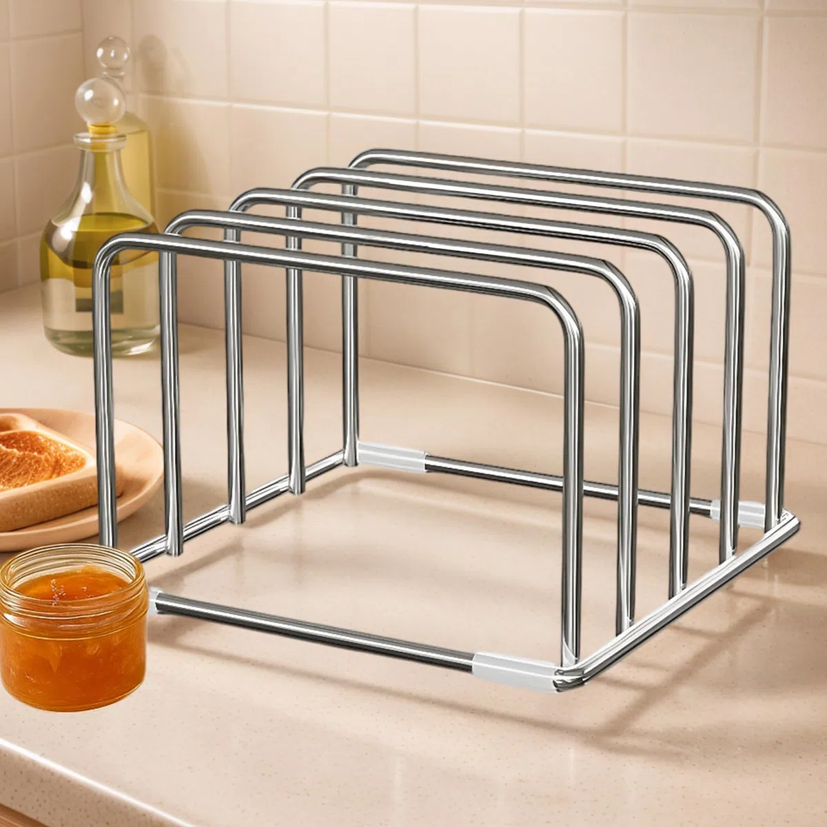 Soporte Para Tablas De Cortar | Organizador Y Resistente Al Óxido - Soportes Para Tablas De Cortar,Para Hogar Cocina Oficinas Libros Archivos Utensilios De Cocina Sartenes