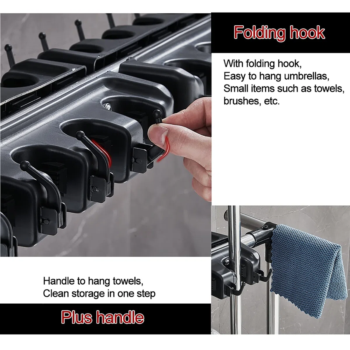 Movable Floor Standimop Scoop Put Wet Mops, Carrito de Herramientas de Limpieza Cleanin, Organizador de Suministros de Limpieza para Cocina de Garaje, Etc.,Estante de Drenaje de Lavado de la Mo
