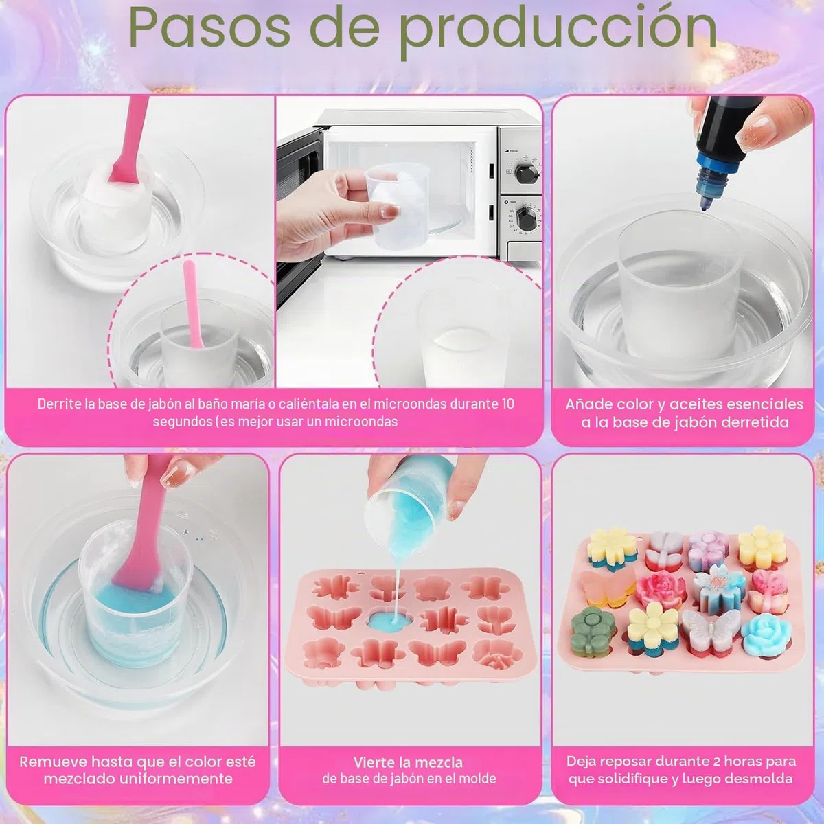 USHOP Jabón para niños, 500 g de jabón con forma de pigmento, bolsa de regalo y herramientas de bricolaje, juego de jabón para adultos, regalo de Navidad