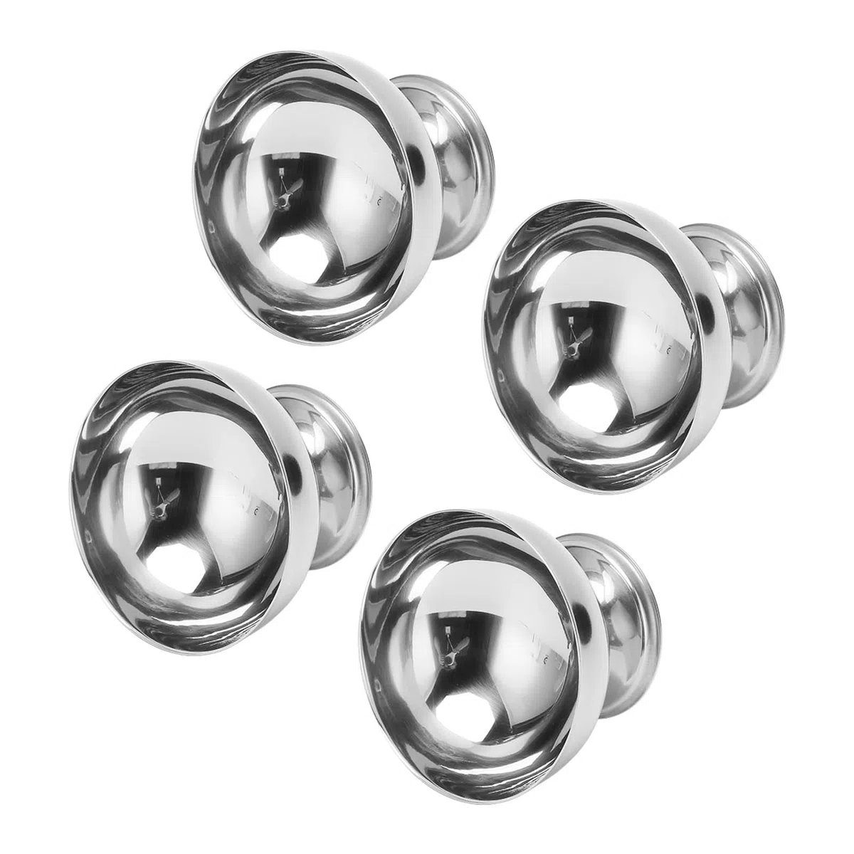 Cuenco para Helado ,Vaso de Metal para Helado ,Fondo Estable ,Alisador ,Acero Inoxidable ,Ahorro de Espacio ,4 Piezas para la Familia